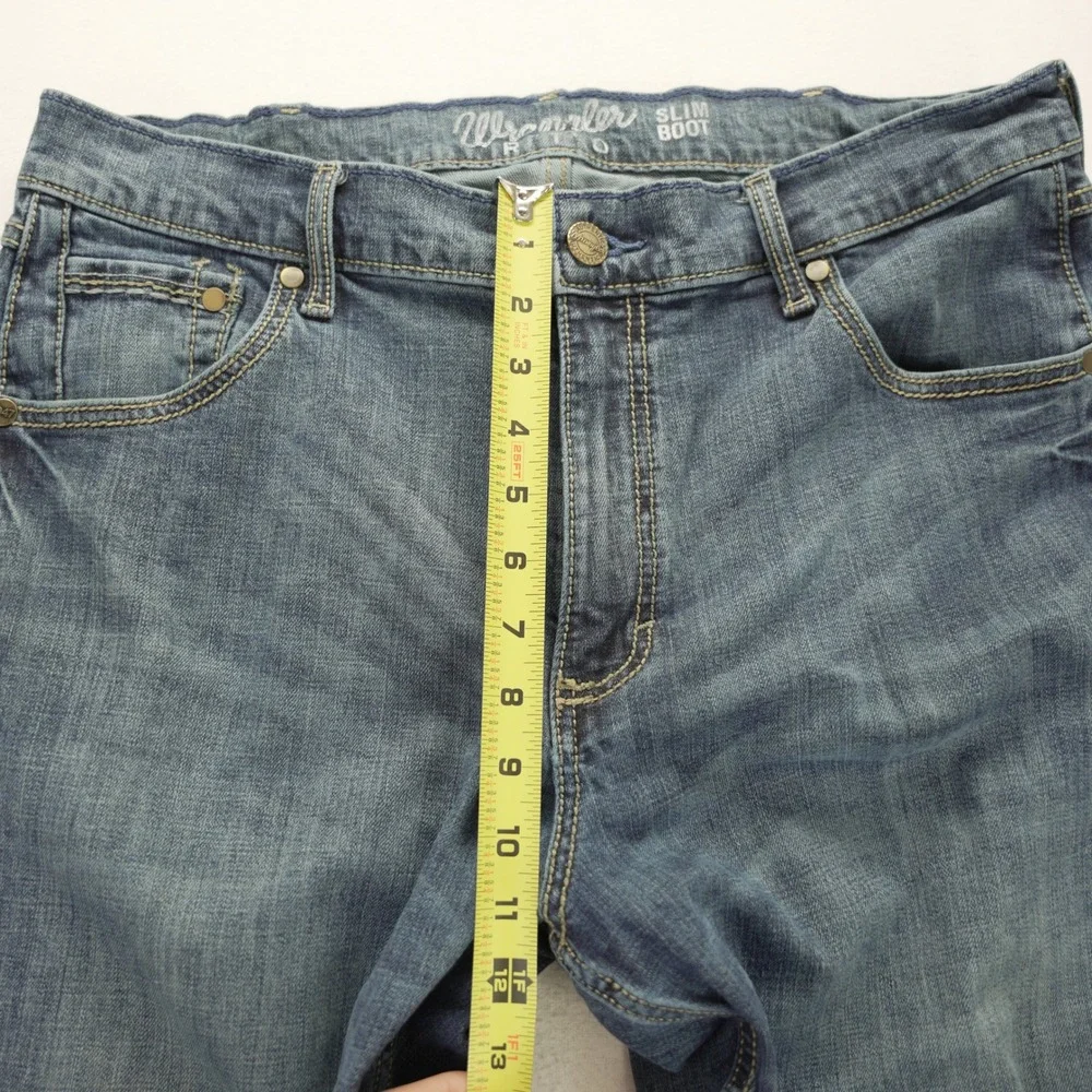 Wrangler Retro Mens Slim Bootcut Jeans Medium Wash Denim Blue W34 L30 - Picture 4 of 10